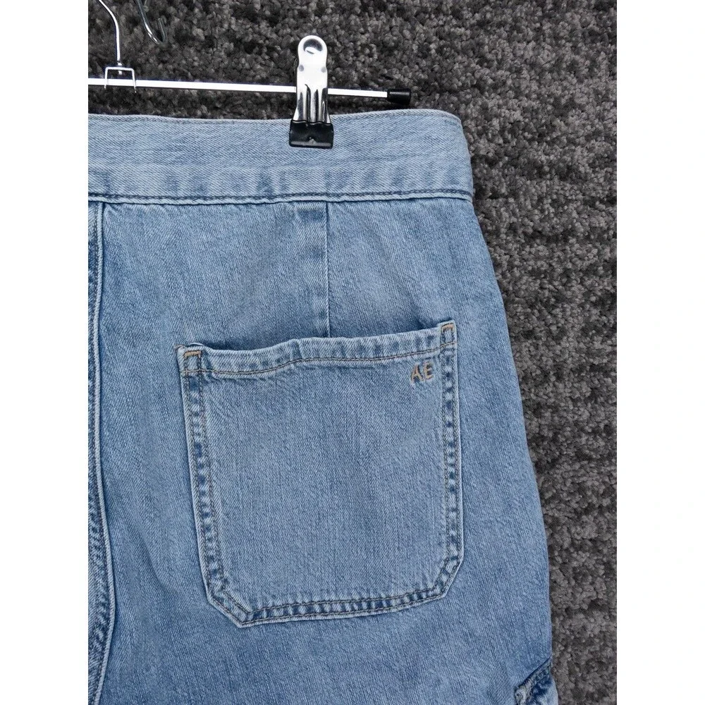 American Eagle Cargo Joggers Womens 4 Blue Stretch Distressed Denim Outdoor